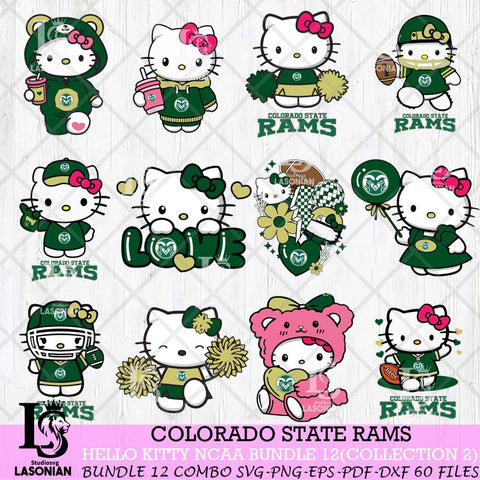Colorado State Rams Hello Kitty Bundle 12 SVG Svg Eps Dxf Png File, Digital Download, Instant Download
