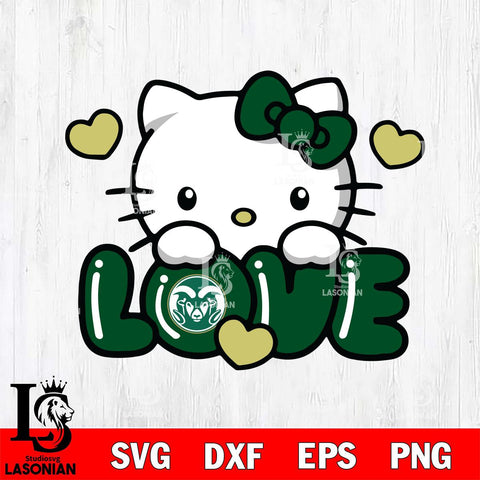 Colorado State Rams Hello Kitty Love Svg Eps Dxf Png File, Digital Download, Instant Download