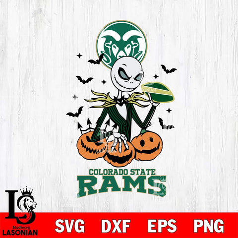 Colorado State Rams Jack Skellington 2 halloween Svg Eps Dxf Png File, NCAA svg, Digital Download, Instant Download