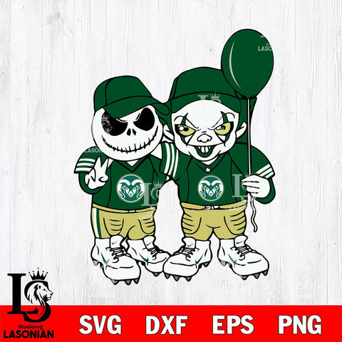 Colorado State Rams Jack Skellington And Pennywise Football Svg Eps Dxf Png File, NCAA svg, Digital Download, Instant Download