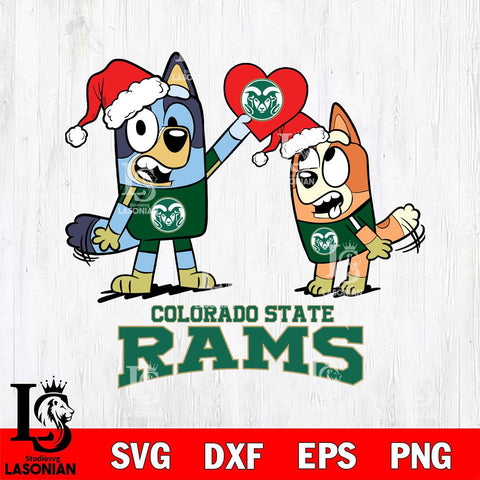 Colorado State Rams Love Bluey Christmas Svg Eps Dxf Png File, Digital Download