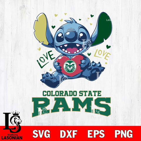 Colorado State Rams Love Stitch, Svg Eps Dxf Png File, Digital Download
