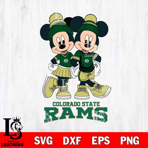Colorado State Rams Mickey And Minnie Mouse Football Svg Eps Dxf Png File, NCAA svg , File Cut , Digital Download , Instant Download, Cut Svg Files