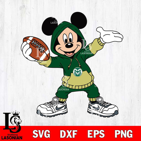 Colorado State Rams Mickey Disney Football Christmas File Cut, NCAA SVG DXF EPS PNG FILE, Digital Download , Criucut , Silhouette