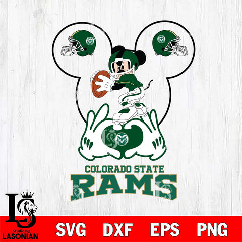 Colorado State Rams Mickey Heart Rugby Svg Eps Dxf Png File, Digital Download ,Instant Download, Cricut File