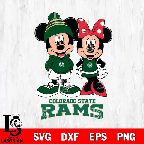 Colorado State Rams Mickey Minnie Mouse Cute Football Svg Eps Dxf Png File, NCAA svg , File Cut , Digital Download , Instant Download, Cut Svg Files