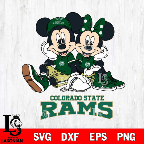 Colorado State Rams Mickey Minnie Mouse Football Sit Svg Eps Dxf Png File, NCAA svg , File Cut , Digital Download , Instant Download, Cut Svg Files