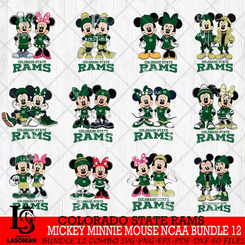 Colorado State Rams Mickey Minnie Mouse NCAA Bundle 12 Svg Eps Dxf Png File, Bundle NCAA svg , File Cut , Digital Download , Instant Download, Cut Svg Files