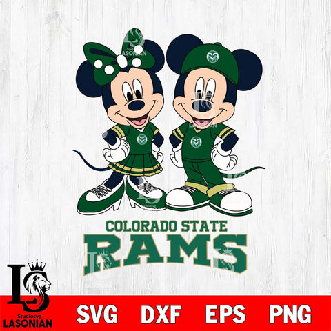 Colorado State Rams Mickey Minnie Mouse rugby ball Svg Eps Dxf Png File, NCAA svg , File Cut , Digital Download , Instant Download, Cut Svg Files