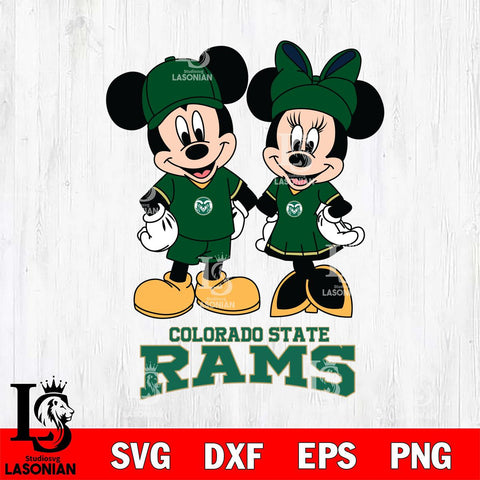 Colorado State Rams Mickey Minnie Rugby Svg Eps Dxf Png File, NCAA svg , File Cut , Digital Download , Instant Download, Cut Svg Files
