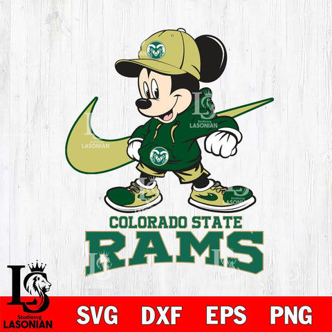 Colorado State Rams Mickey Mouse NIKE, Svg Eps Dxf Png File, Digital Download