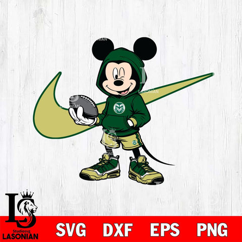 Colorado State Rams Mickey Wearing Hoodie Sport Svg Eps Dxf Png File, NCAA svg, Digital Download, Instant Download