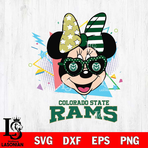 Colorado State Rams Minnie Mouse Love Sport SVG DXF EPS PNG FILE, NCAA File Cut,Digital Download,Instant Download