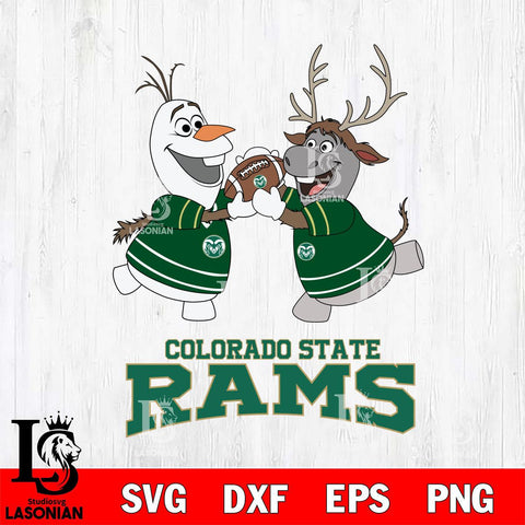 Colorado State Rams Olaf & Sven Football Cricut,Christmas SVG DXF EPS PNG FILE, NCAA Digital Download,Instant Download, Silhouette