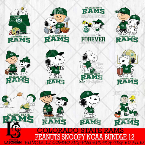 Colorado State Rams Peanuts Snoopy Player NCAA Bundle 12 SVG DXF EPS PNG FILE,Snoopy File Cut, bundle NCAA Digital Download,Instant Download, Silhouette