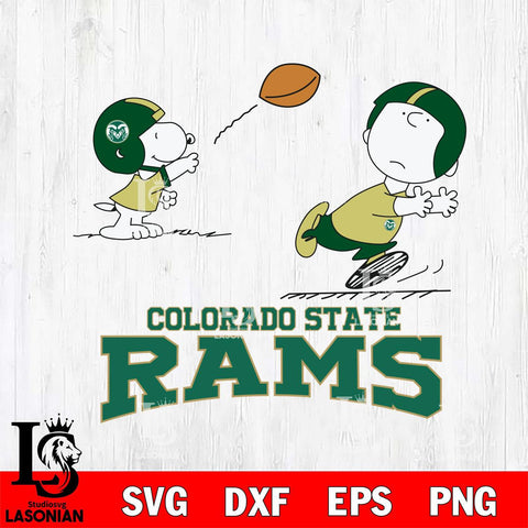 Colorado State Rams Peanuts play football SVG DXF EPS PNG FILE,Snoopy File Cut, NCAA Digital Download,Instant Download,Christmas Silhouette