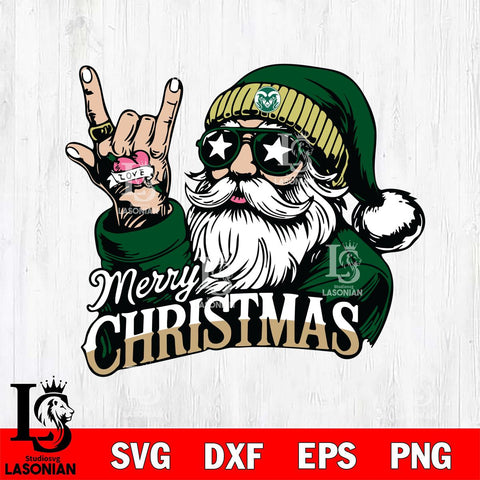 Colorado State Rams Rock Santa Claus Football Svg dxf eps png pdf file,NCAA svg,Digital Download,Cricut file