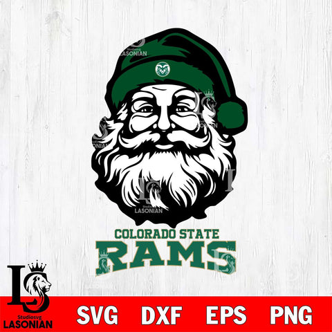 Colorado State Rams Santa Claus Christmas Svg dxf eps png pdf file,NCAA svg,Digital Download,Cricut file