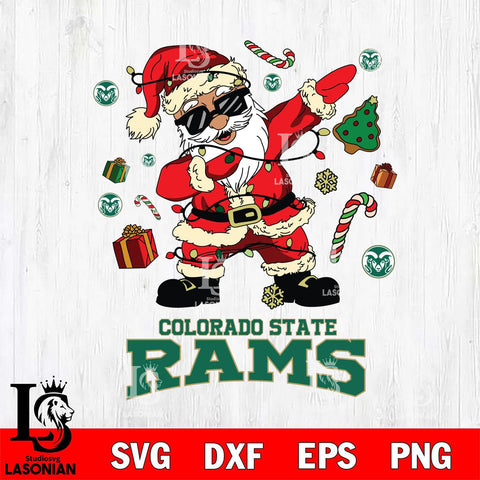 Colorado State Rams Santa Claus Football Svg dxf eps png pdf file,NCAA svg,Digital Download,Cricut file