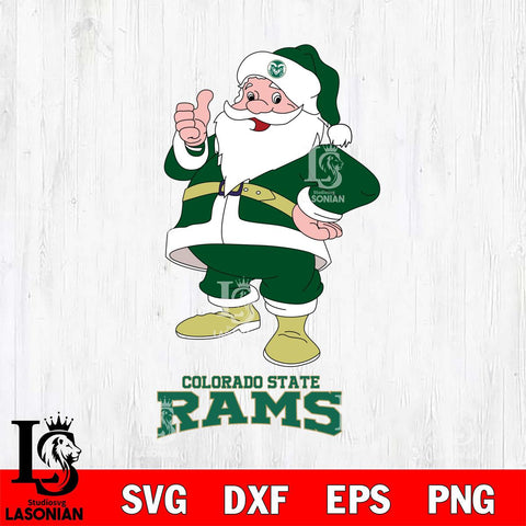 Colorado State Rams Santa claus Svg dxf eps png pdf file,NCAA svg,Digital Download,Cricut file