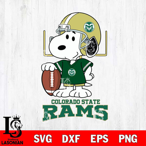 Colorado State Rams Snoopy Player Football SVG DXF EPS PNG FILE,Snoopy File Cut, NCAA Digital Download,Instant Download,Christmas Silhouette