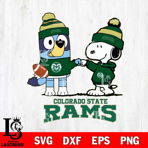 Colorado State Rams Snoopy & Bluey Football Svg Eps Dxf Png File,NCAA Svg Files,Chill Guy svg ,Digital Download ,Instant Download, Cricut File