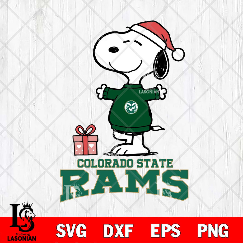 Colorado State Rams Snoopy with Gift File cut , Criucut , Silhouette ...