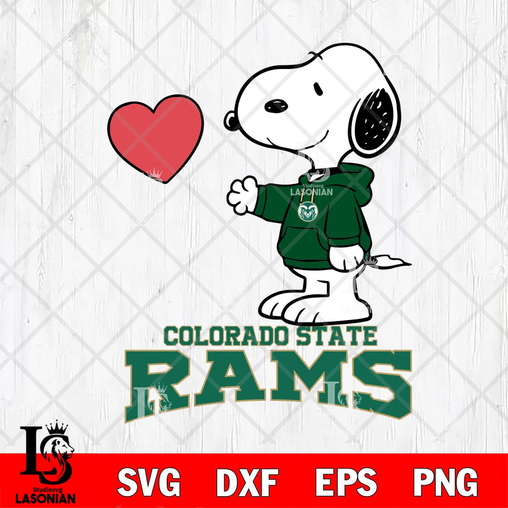 Colorado State Rams Snoopy with Heart File cut , Criucut , Silhouette ...