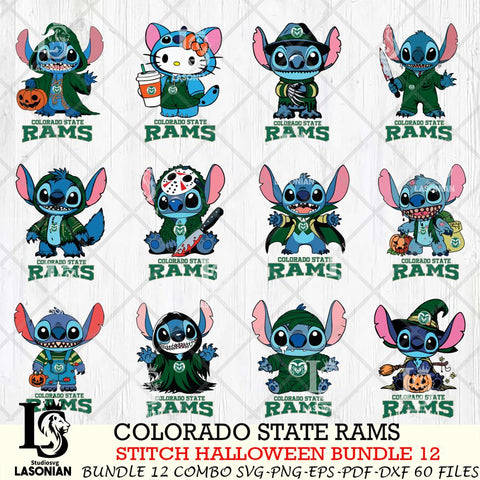 Colorado State Rams Stitch Horror Bundle 12 SVG Svg Eps Dxf Png File, NCAA svg, Digital Download, Instant Download