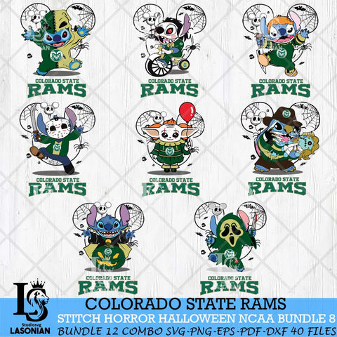 Colorado State Rams Stitch Horror Halloween Bundle NCAA Svg Eps Dxf Png File, Digital Download, Instant Download