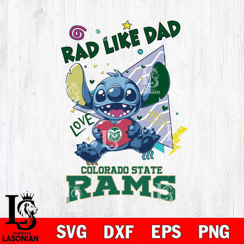 Colorado State Rams Stitch Love Rad Like Dad SVG DXF EPS PNG FILE, NCAA File Cut,Digital Download,Instant Download