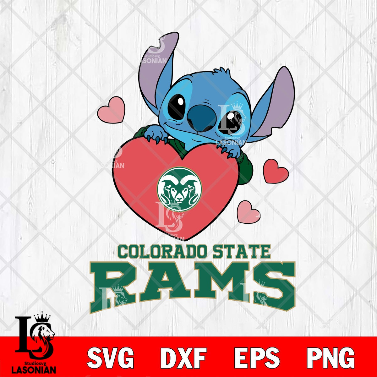 Colorado State Rams Stitch hugging heart File cut , Football Criucut ...