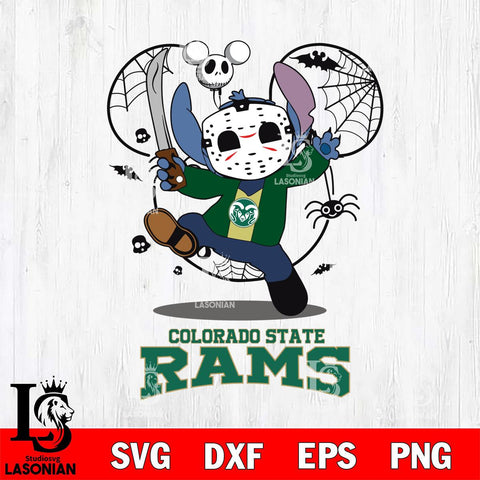 Colorado State Rams Stitch jason voorhees Halloween Svg Eps Dxf Png File, Digital Download, Instant Download