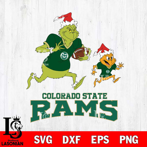 Colorado State Rams The Grinch & Max Football Cricut,Christmas SVG DXF EPS PNG FILE, NCAA Digital Download,Instant Download, Silhouette
