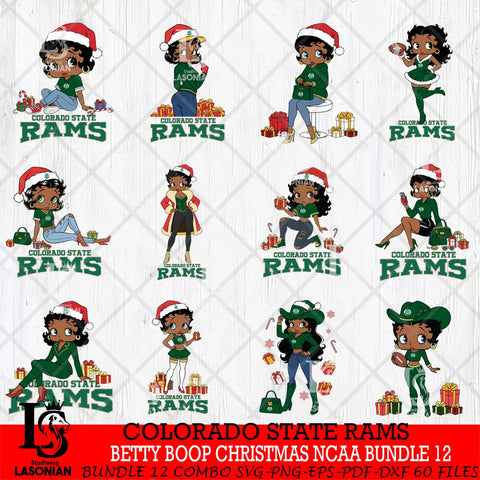 Colorado State Rams  Betty Boop Christmas NCAA Bundle File Cut, Bundle NCAA SVG DXF EPS PNG PDF File, Digital Download , Criucut , Silhouette