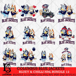 Columbus Blue Jackets Bluey & Bingo NHL Bundle 12 SVG Svg Eps Dxf Png File, Bundle NHL svg, Digital Download, Instant Download