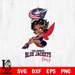 Columbus Blue Jackets Beauty Black Fairy Betty Boop, Svg Eps Dxf Png File, Digital Download