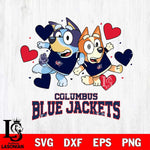 Columbus Blue Jackets Bluey & Bingo 10 Svg Eps Dxf Png File, NHL svg, Digital Download, Instant Download