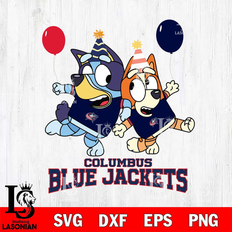 Columbus Blue Jackets Bluey & Bingo 11 Svg Eps Dxf Png File, NHL svg, Digital Download, Instant Download