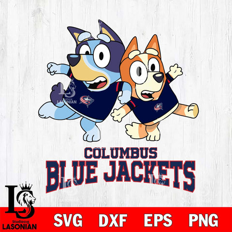 Columbus Blue Jackets Bluey & Bingo 13 Svg Eps Dxf Png File, NHL svg, Digital Download, Instant Download