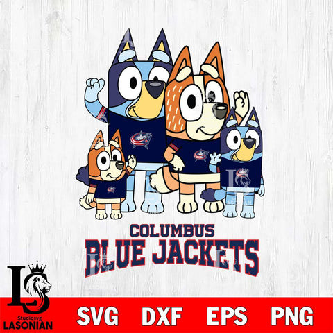 Columbus Blue Jackets Bluey & Bingo 14 Svg Eps Dxf Png File, NHL svg, Digital Download, Instant Download