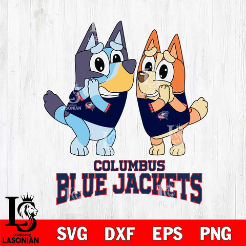Columbus Blue Jackets Bluey & Bingo 15 Svg Eps Dxf Png File, NHL svg, Digital Download, Instant Download