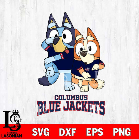 Columbus Blue Jackets Bluey & Bingo 18 Svg Eps Dxf Png File, NHL svg, Digital Download, Instant Download