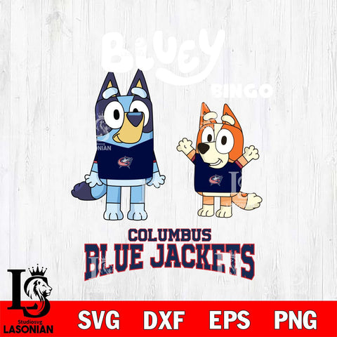 Columbus Blue Jackets Bluey & Bingo 4 Svg Eps Dxf Png File, NHL svg, Digital Download, Instant Download