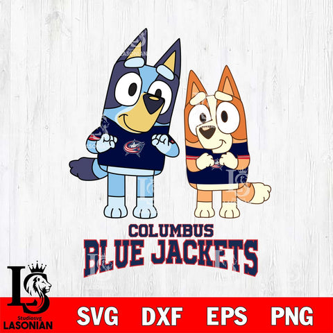 Columbus Blue Jackets Bluey & Bingo 6 Svg Eps Dxf Png File, NHL svg, Digital Download, Instant Download