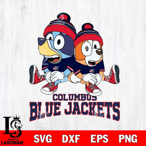 Columbus Blue Jackets Bluey & Bingo 8 Svg Eps Dxf Png File, NHL svg, Digital Download, Instant Download