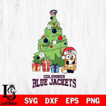 Columbus Blue Jackets Bluey Chilli Christmas Tree Svg Eps Dxf Png File, Digital Download
