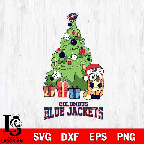 Columbus Blue Jackets Bluey Chilli Christmas Tree Svg Eps Dxf Png File, Digital Download