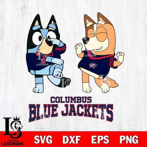 Columbus Blue Jackets Bluey Chilli Sport Svg Eps Dxf Png File, Digital Download, Instant Download