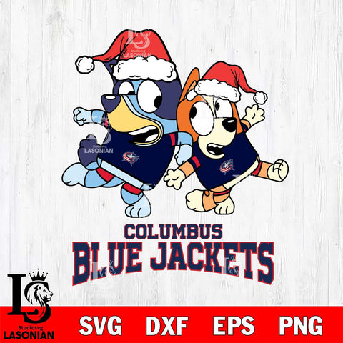 Columbus Blue Jackets Bluey Christmas Holiday Svg Eps Dxf Png File, Digital Download